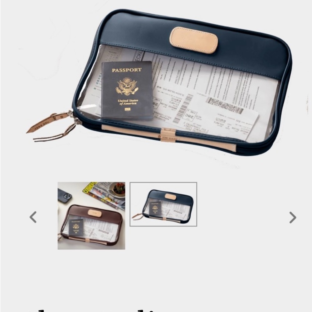 NWOT Jon Hart Design Clear Folio Case- Navy